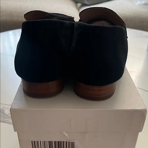 NIB Quince Italian Suede Penny Loafer, black, sz 7 - Picture 9 of 10